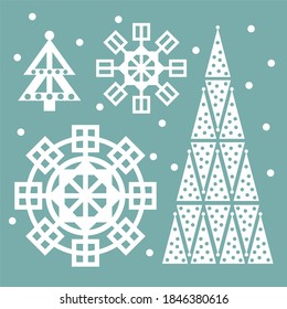 snowflake white blue background spruce