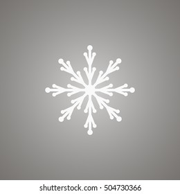 snowflake white, on grey background, winter, symbol, vector