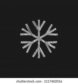 Snowflake white sketch vector icon. Symbol for use at low or cold temperatures.