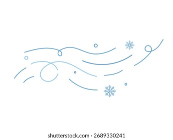 Viento de copo de nieve, ilustración de viento de invierno