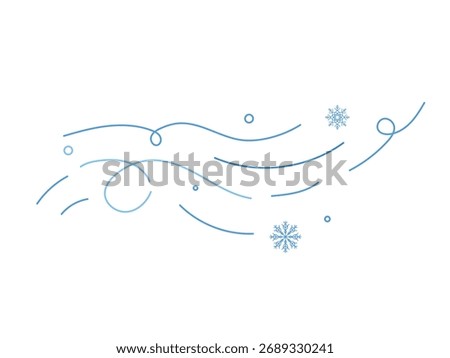 Snowflake wind, winter wind illustration