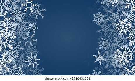 Snowflake Winter Background with Copy Space.