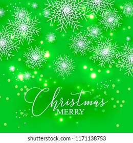 Snowflake winter background Merry Christmas and Happy New Year Card 