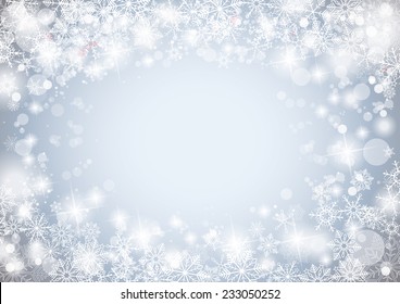 Snowflake winter background with stars. Eps 10 vector file.