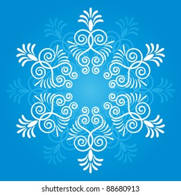 Snowflake winter background. Vector illustration
