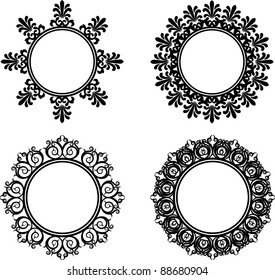 Snowflake winter background. Vector set
