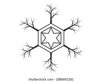snowflake winter black isolated  icon silhouette