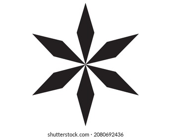 snowflake winter black isolated  icon silhouette