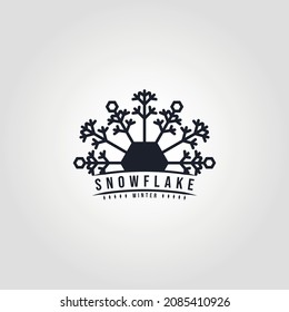 Schneeflocken Winter schwarz einzeln Symbol Silhouette Vektorgrafik Design