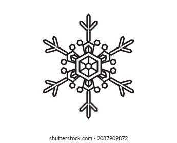 Schneeflocken Winterschwarz einzeln auf Silhouette