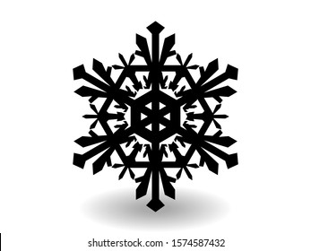 snowflake winter of black isolated silhouette on white background. christmas snowflakes collection free vector. EPS 10.
