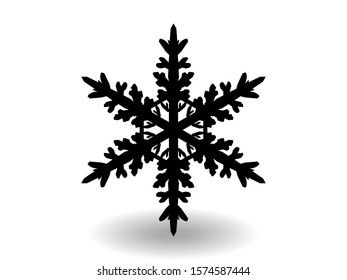 snowflake winter of black isolated silhouette on white background. christmas snowflakes collection free vector. EPS 10.
