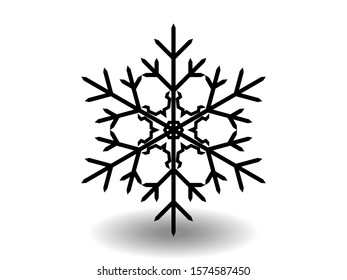 snowflake winter of black isolated silhouette on white background. christmas snowflakes collection free vector. EPS 10.
