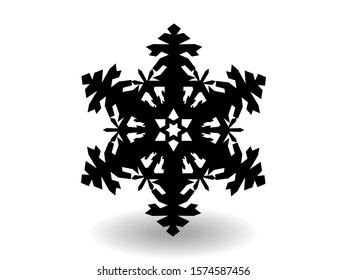 snowflake winter of black isolated silhouette on white background. christmas snowflakes collection free vector. EPS 10.
