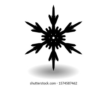 snowflake winter of black isolated silhouette on white background. christmas snowflakes collection free vector. EPS 10.
