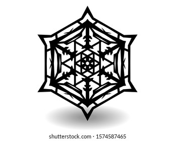 snowflake winter of black isolated silhouette on white background. christmas snowflakes collection free vector. EPS 10.
