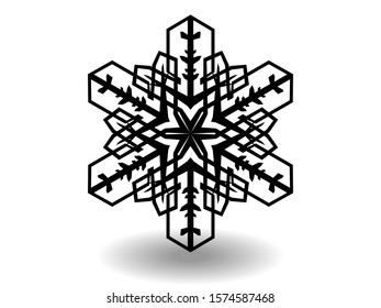 snowflake winter of black isolated silhouette on white background. christmas snowflakes collection free vector. EPS 10.
