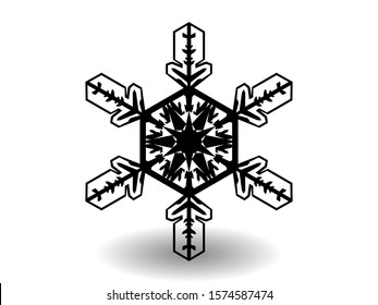 snowflake winter of black isolated silhouette on white background. christmas snowflakes collection free vector. EPS 10.
