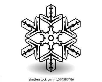 snowflake winter of black isolated silhouette on white background. christmas snowflakes collection free vector. EPS 10.
