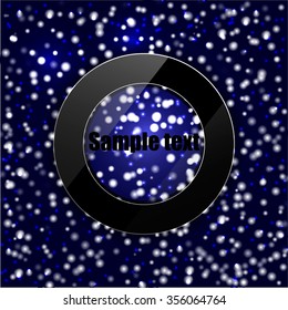 Snowflake winter blue background, christmas paper pattern. greeting card and space for text. Winter background with a banner.