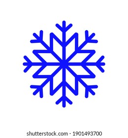 snowflake winter of blue isolated icon silhouette on white background vector illustration. perfect for all project