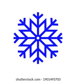 Schneeflocken Winter von Blau einzeln Symbol Silhouette auf weißem Hintergrund, Vektorgrafik. perfekt für alle Projekte