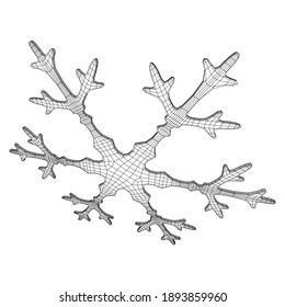 Nieve invierno caída de la nieve Malla de nieve Malla de malla baja de alambre ilustración vectorial de malla baja