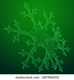 Snowflake winter Christmas falling snow Wireframe low poly mesh vector illustration