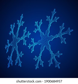 Snowflake winter Christmas falling snow Wireframe low poly mesh vector illustration