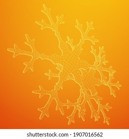 Nieve invierno caída de la nieve Malla de nieve Malla de malla baja de alambre ilustración vectorial de malla baja