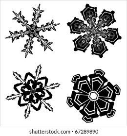 Snowflake winter Christmas flat icon set. Winter holiday symbol,  vector, isolated on white