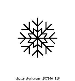 Snowflake winter Christmas line art icon. Pixel perfect, editable stroke