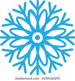 Snowflake winter clip art design on plain white transparent isolated background for card, shirt, hoodie, sweatshirt, apparel, card, tag, mug, icon, poster or badge