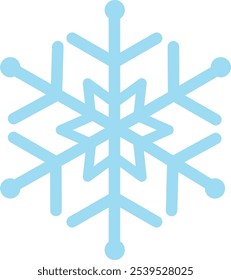 Snowflake winter clip art design on plain white transparent isolated background for card, shirt, hoodie, sweatshirt, apparel, card, tag, mug, icon, poster or badge