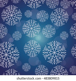 snowflake winter cold merry christmas snowfall frozen icon. Blue background. Vector illustration