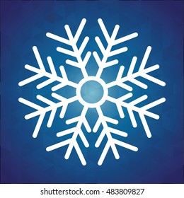 snowflake winter cold merry christmas snowfall frozen icon. Blue background. Vector illustration
