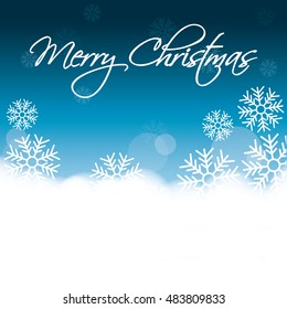 snowflake winter cold merry christmas snowfall frozen icon. Blue background. Vector illustration