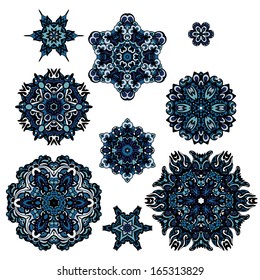 Snowflake winter collection on white background