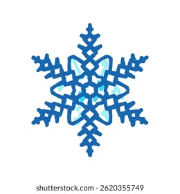 snowflake winter doodle icon sketch vector. snowflake winter sign. isolated symbol illustration