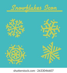 Conjunto de elementos de diseño escarchado de invierno Snowflake