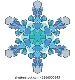 Snowflake winter. Hand drawn decorative vector illustration