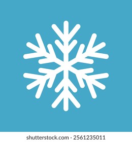 Snowflake winter icon in blue background. Vector illustration.