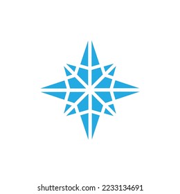 Snowflake winter icon design template vector isolated illustration
