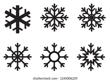 snowflake winter icon on white background. flat style. snowflake icon for your web site design, logo, app, UI. various winter snowflakes. set of vector snowflakes. 