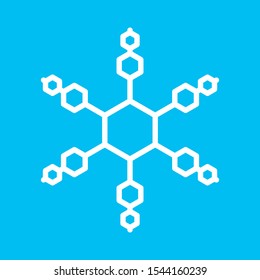 snowflake winter icon set for UI and Christmas background.