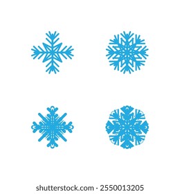 Icono de invierno de copo de nieve e ilustración de Plantilla de Vector de símbolo