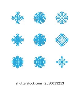 Snowflake winter icon and symbol vector template illustration