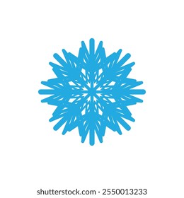Icono de invierno de copo de nieve e ilustración de Plantilla de Vector de símbolo