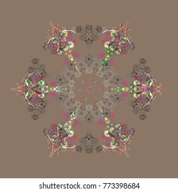 Snowflake winter isolated on beige, gray and green colors. Vector illustration. For Christmas design. Symbol of celebration. Beige, gray and green icon silhouette. New Year sign.