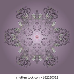 Snowflake winter isolated on colorful background.